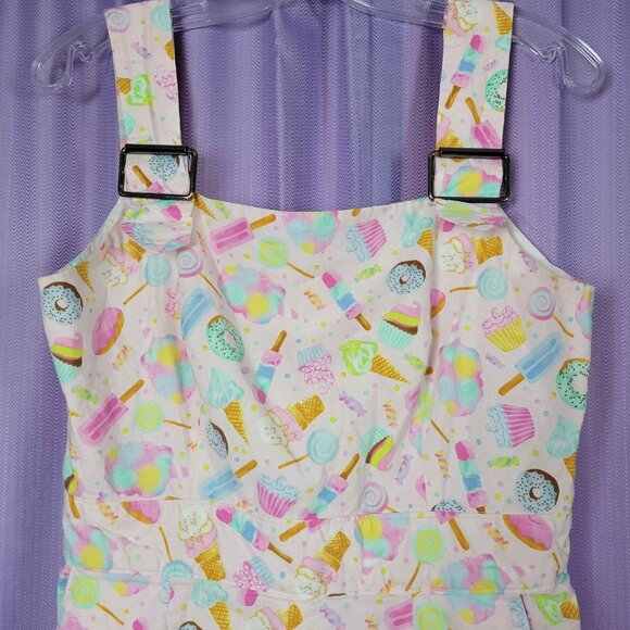 Handmade Candy Print Overall Romper - Picture 3 of 4